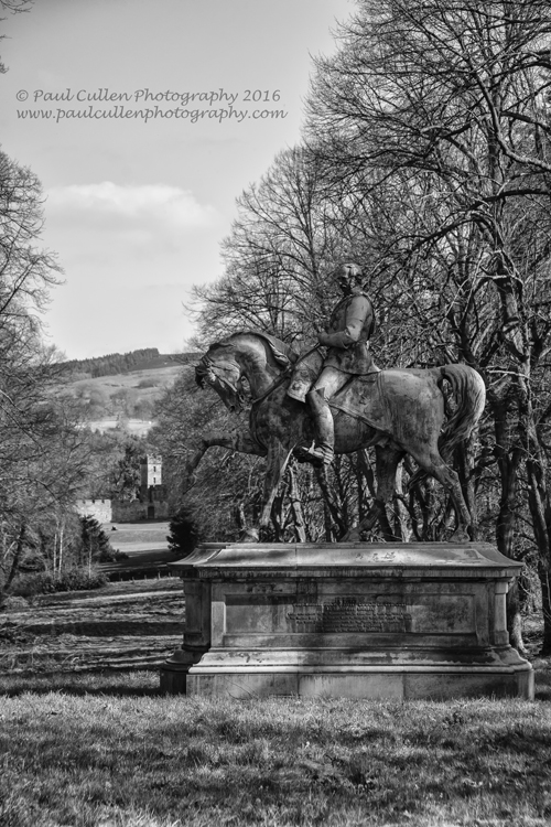 Statue of Field Marshall Viscount Hugh Gough, K.P., GCB, GCSI, PC, who fought many campaigns oversees, now situated at Chillingham Castle, Northumberland.
